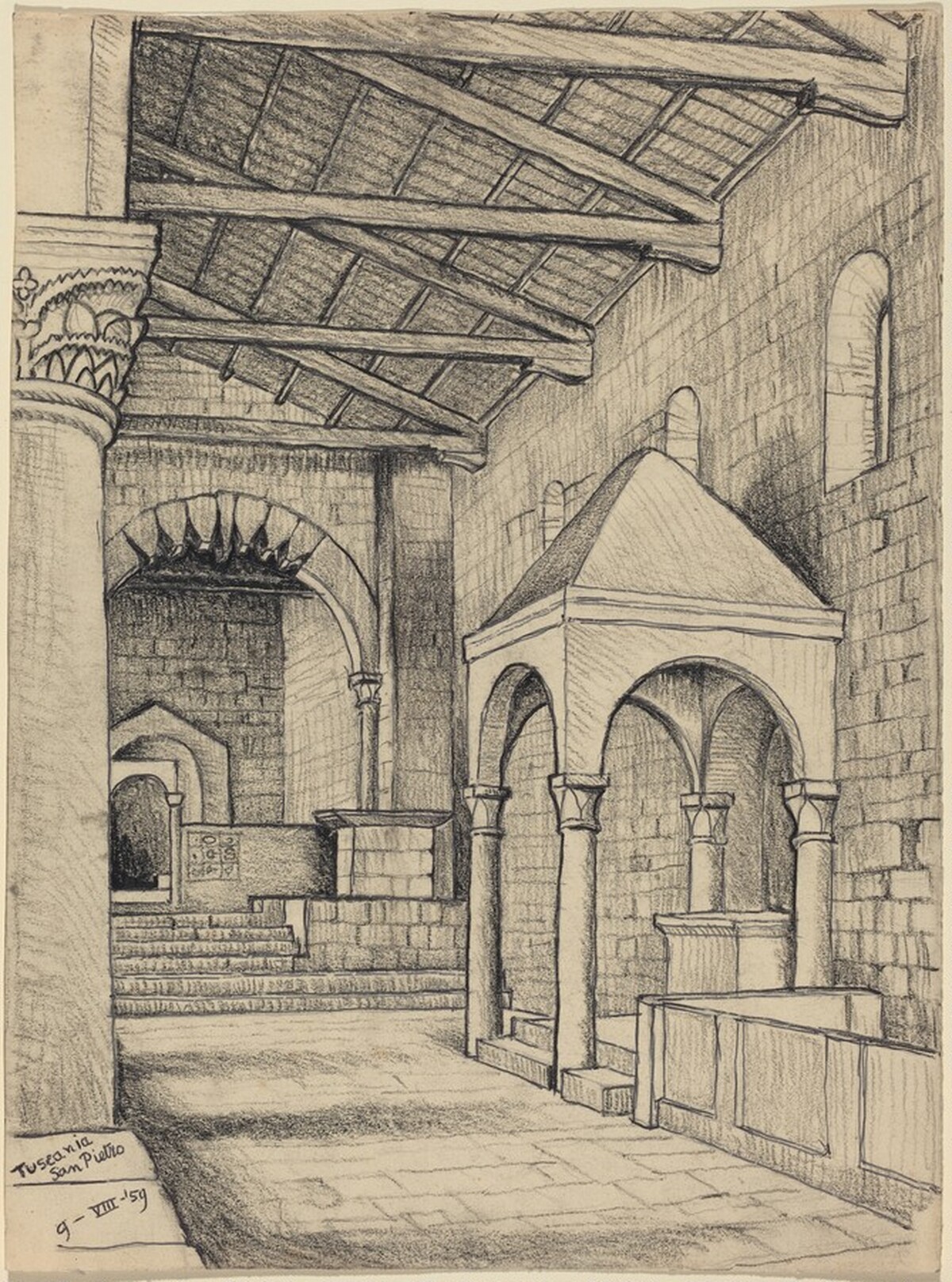 Tuscania, San Pietro by M.C. Escher