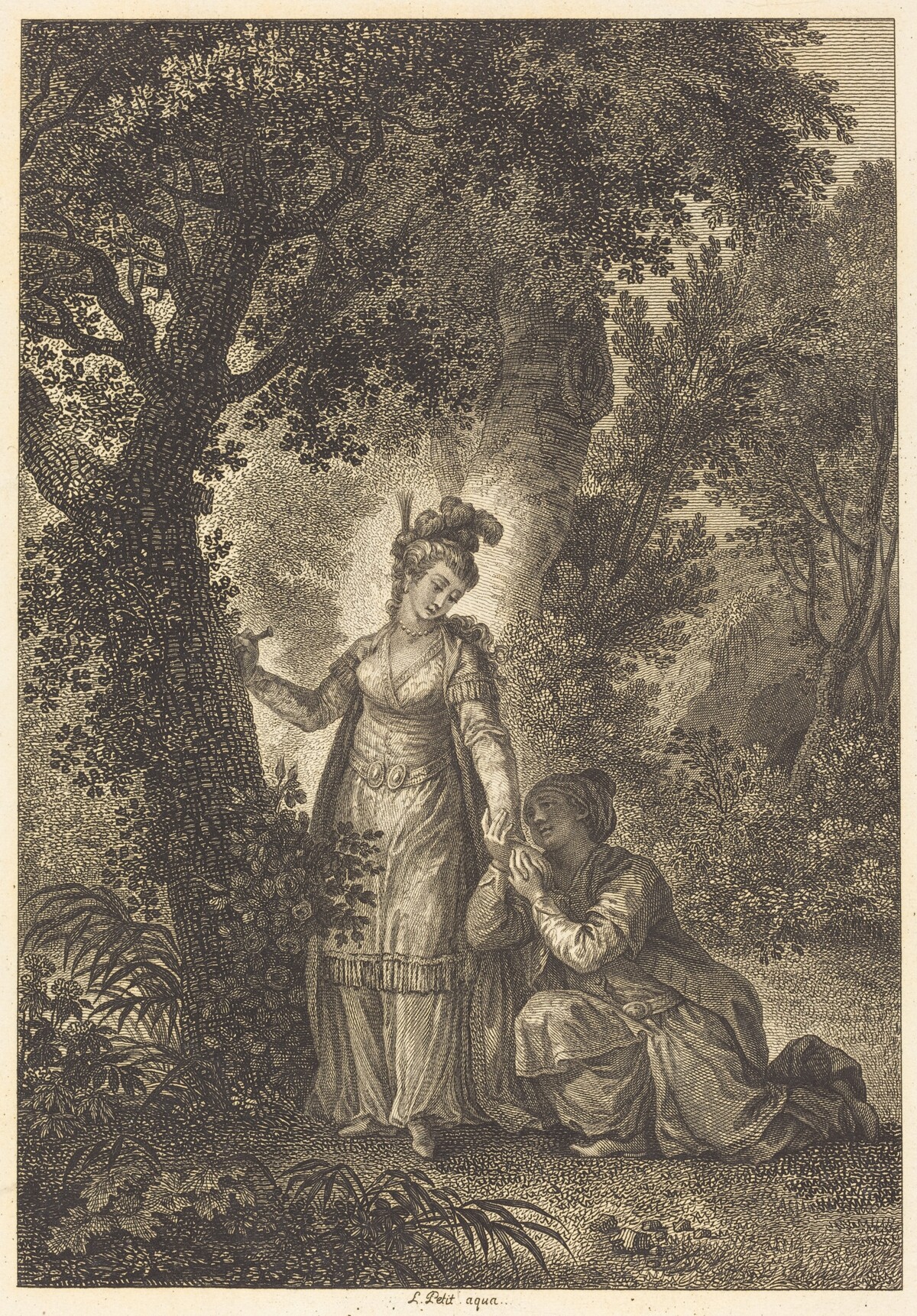 La fiancee du roi de Garbe: L'arbre by Louis Petit after Jean-Honoré Fragonard