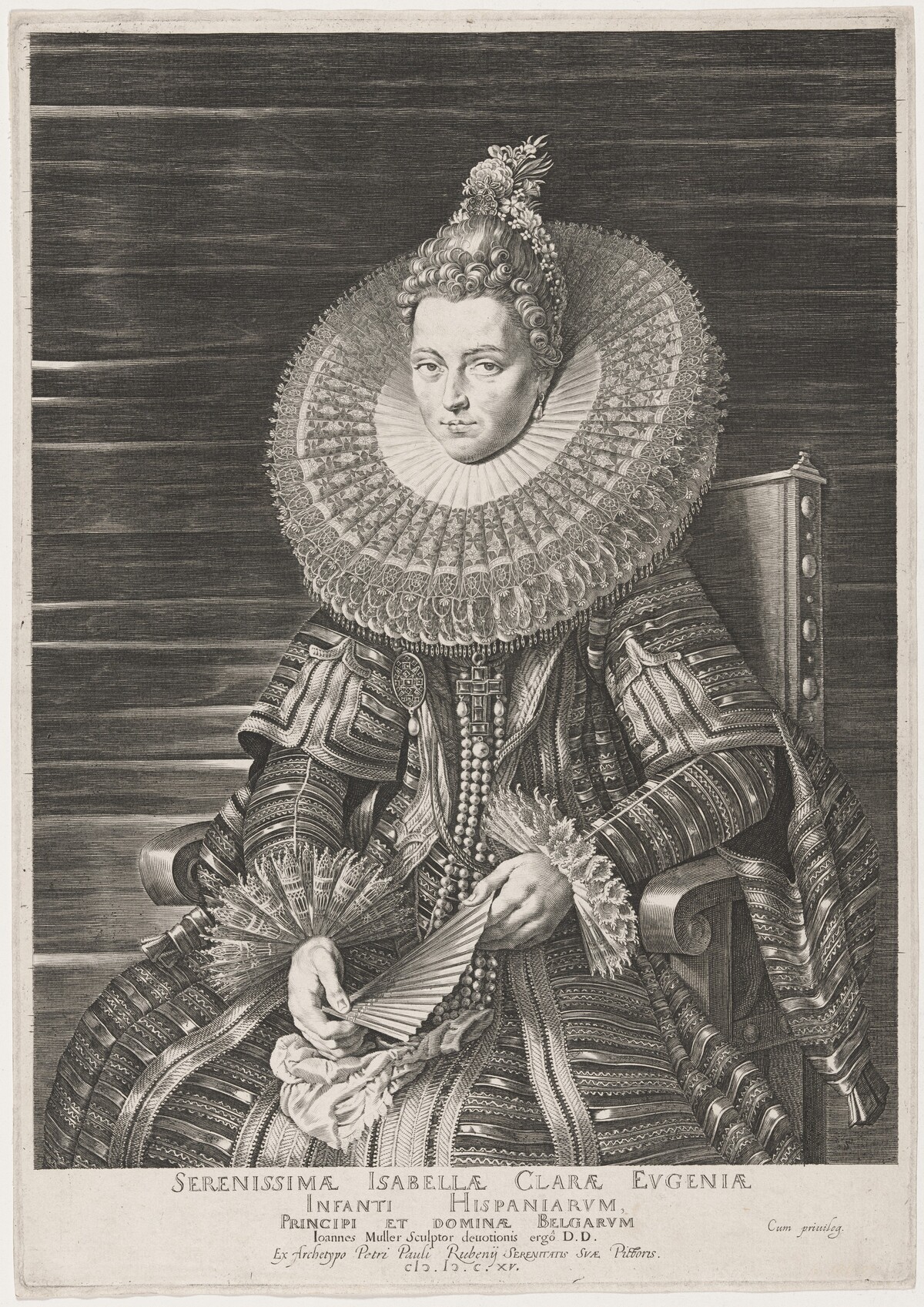 Isabella Clara Eugenia, Infanta of Spain by Jan Muller after Sir Peter Paul Rubens