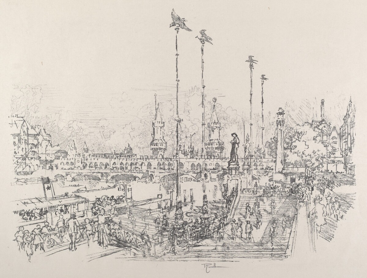Oberbaum-Brucke, Berlin by Joseph Pennell