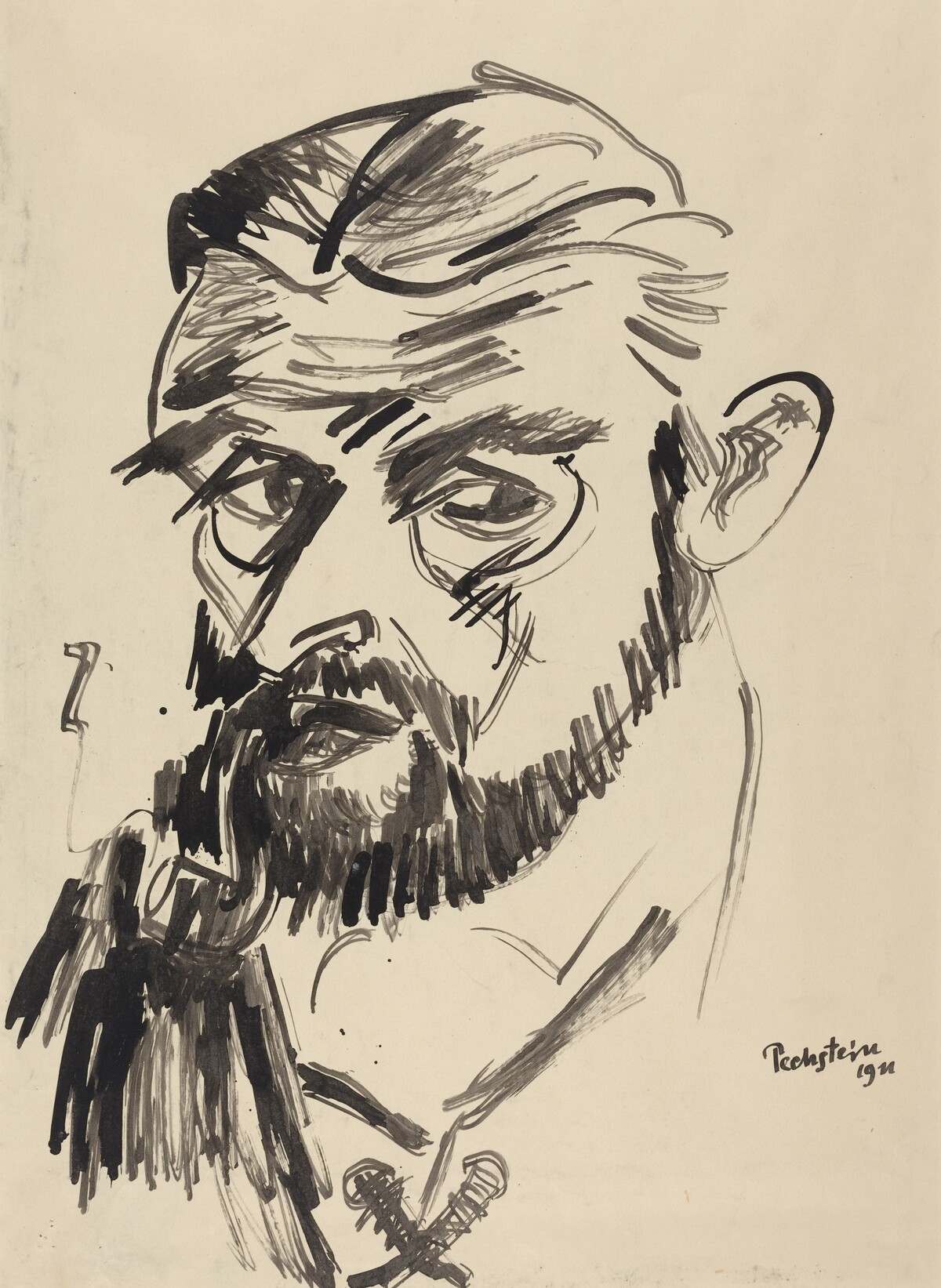Man with a Pipe by Max Pechstein