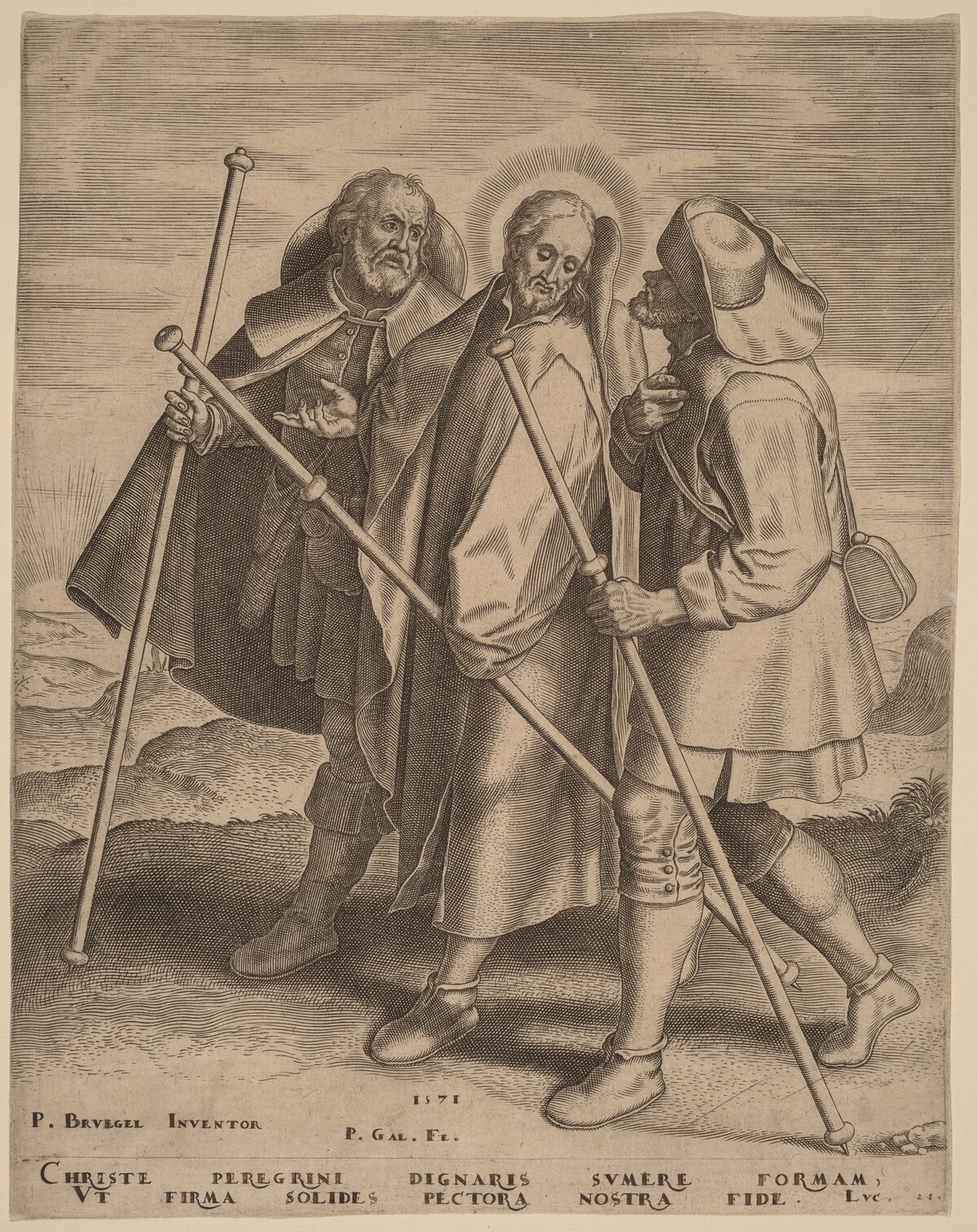 Christ and His Disciples on the Way to Emmaus by Philip Galle after Pieter Bruegel the Elder
