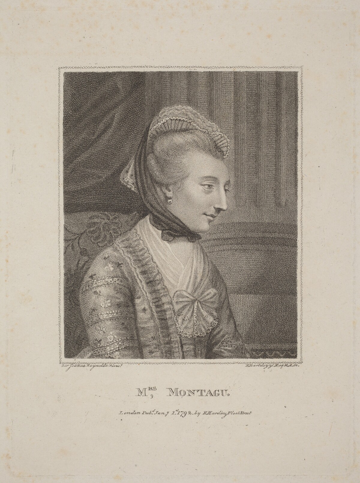 Mrs. Montague by Francesco Bartolozzi after Sir Joshua Reynolds