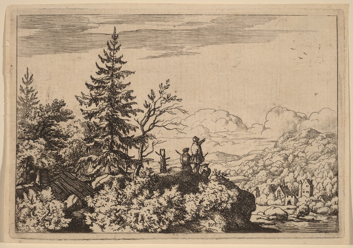 Two Men on a Hill by Allart van Everdingen