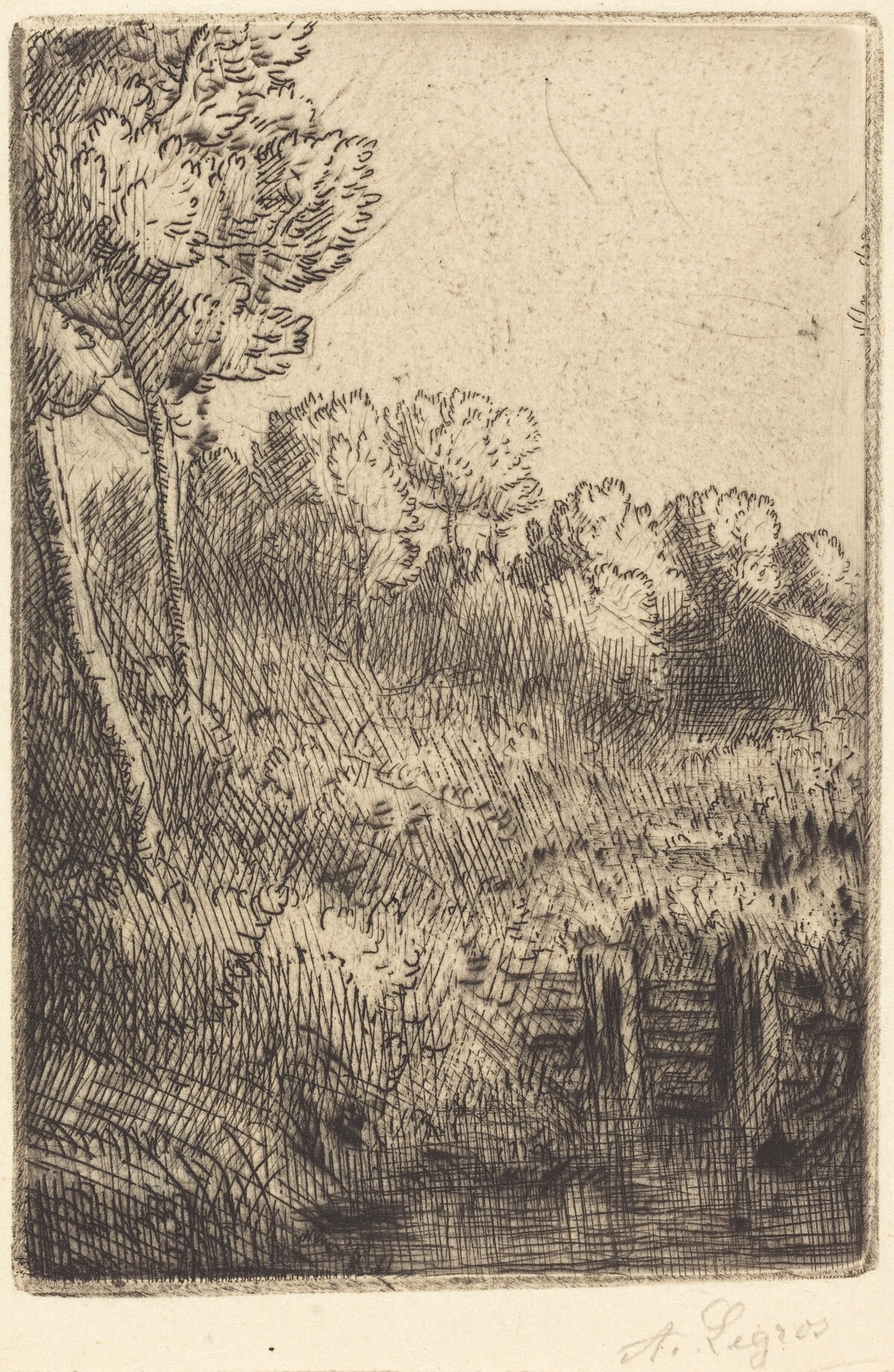 Along the Marne (Sur la Marne) by Alphonse Legros