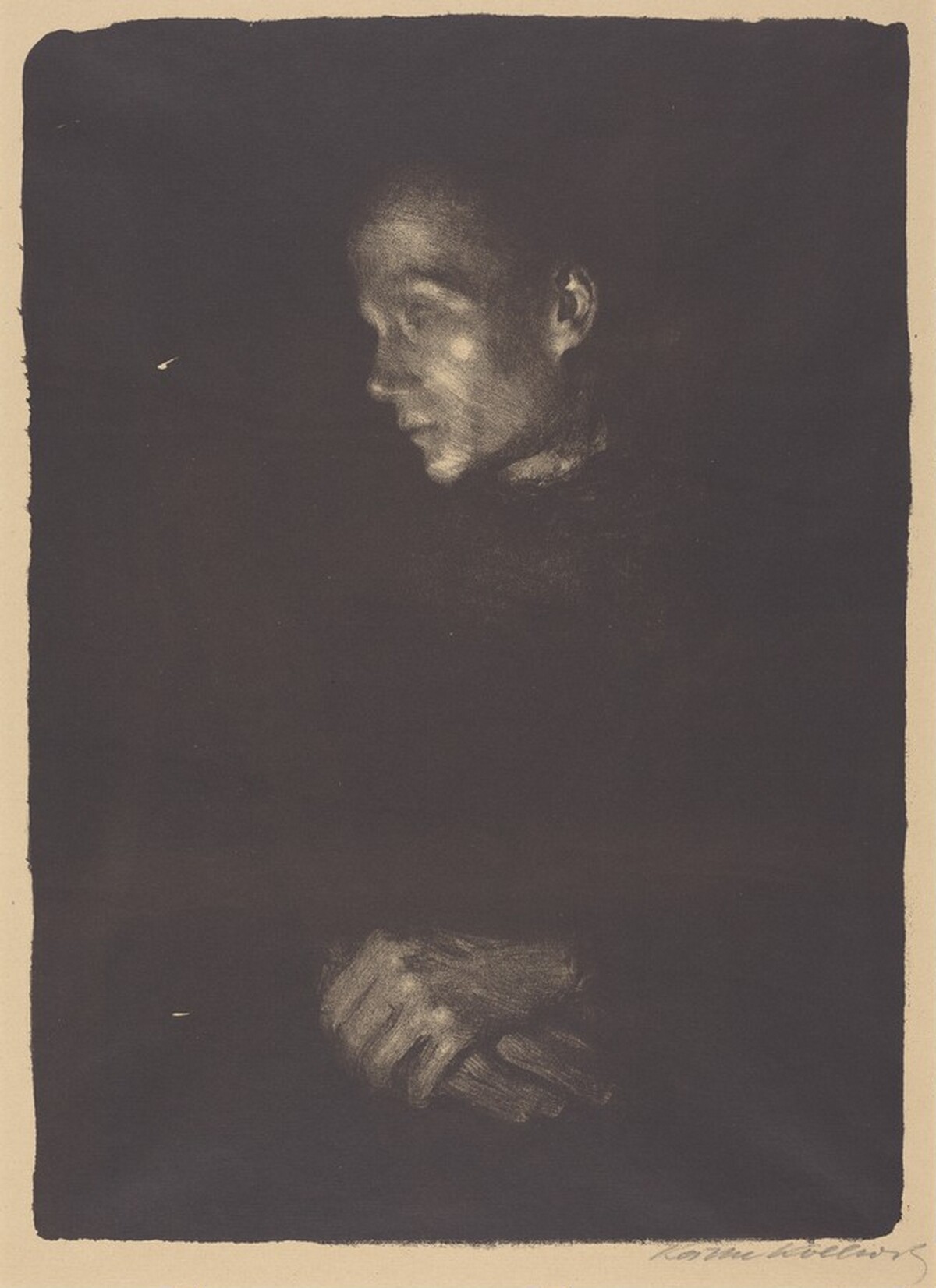 Working Class Woman, Left in Profile (Arbeiterfrau in Profil nach Links) by Käthe Kollwitz