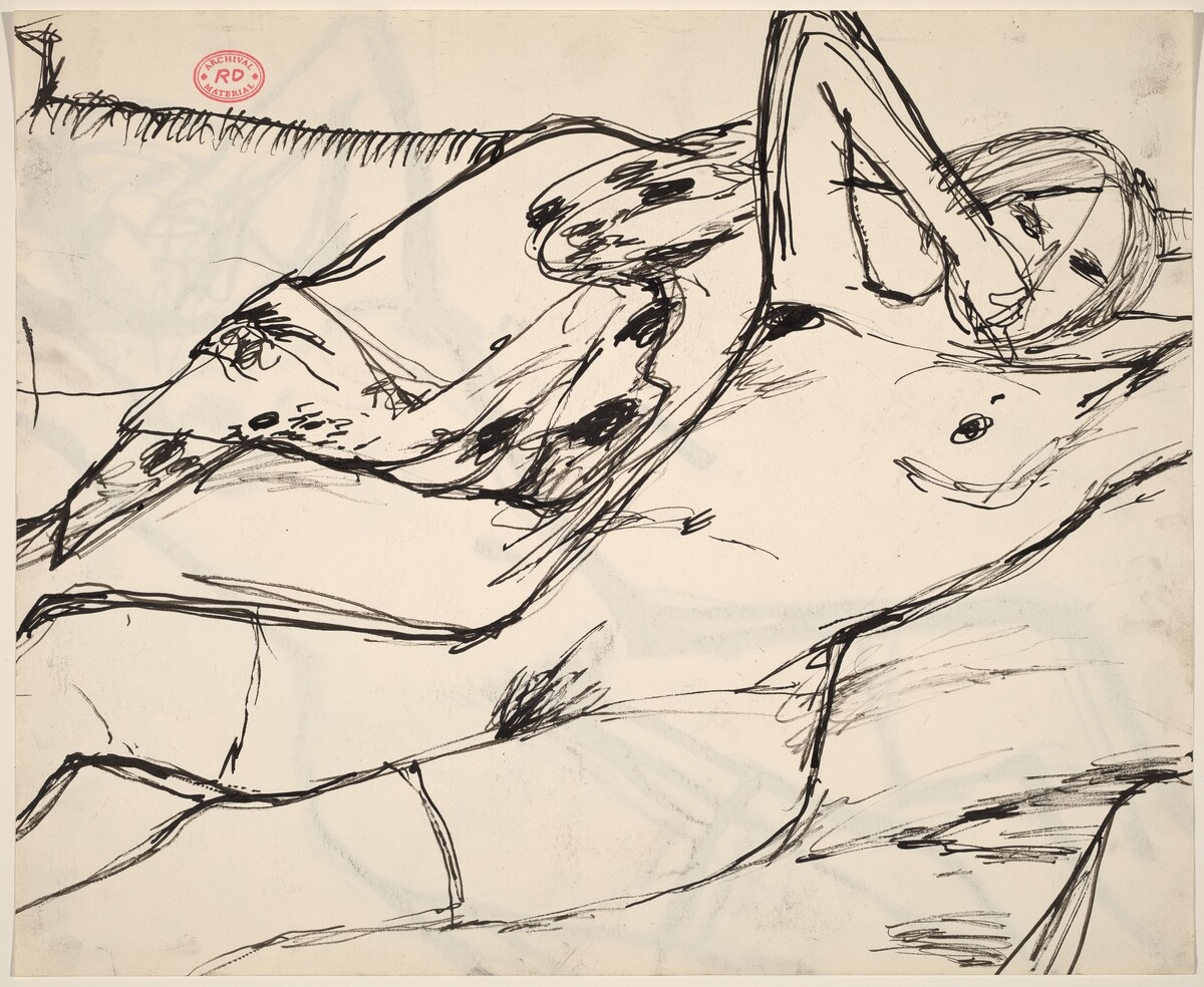 Untitled [reclining nude raising her left elbow] [recto] by Richard Diebenkorn
