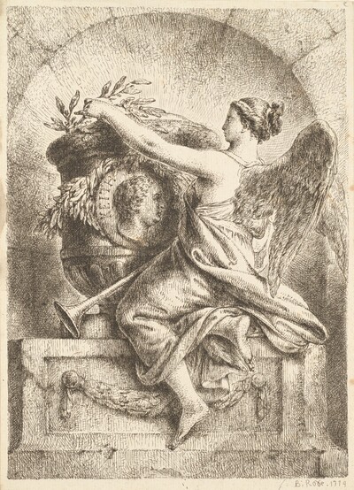 The Goddess of Fame Placing a Laurel Wreath on the Memorial to General Keith
