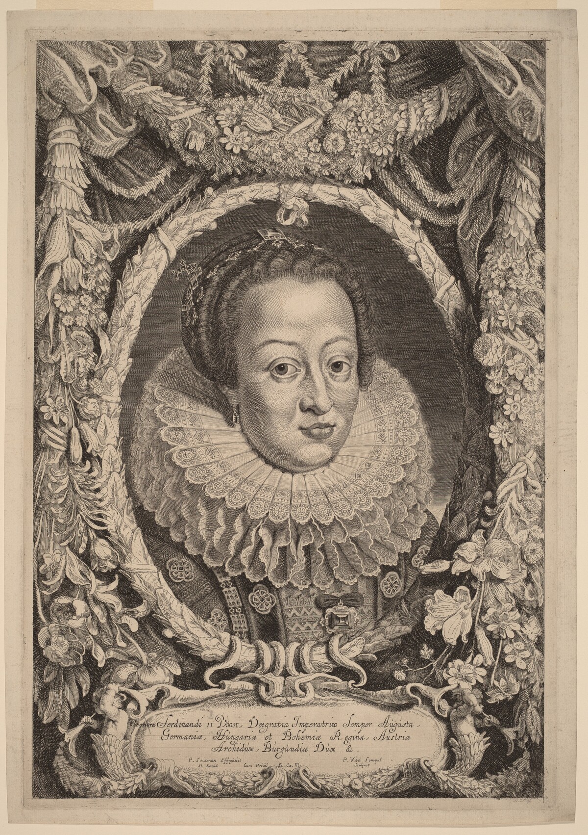 Eleanora, Wife of Ferdinand II by Pieter van Sompel after Pieter Claesz Soutman