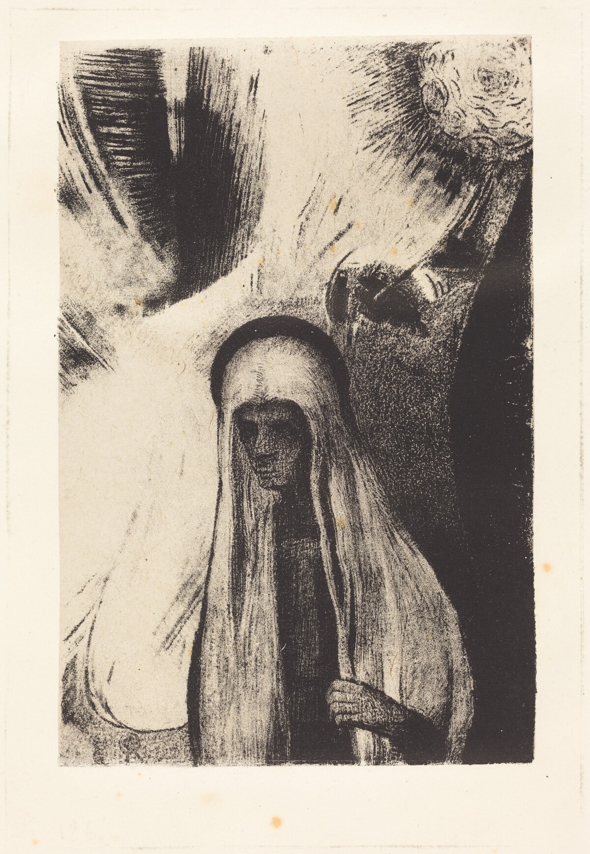La Vieille: Que Crains-tu? Un large trou Noir! Il est vide peut-etre? (What are you afraid of? A wide black hole! It is empty, perhaps!) by Odilon Redon