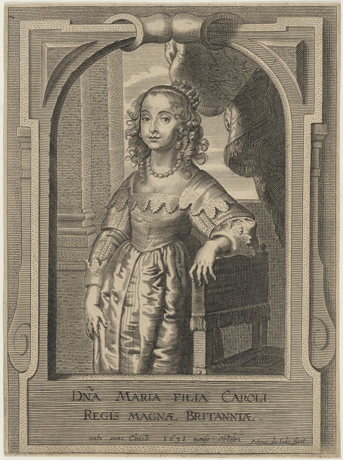 Mary, Wife of William II of Orange by Pieter de Jode II after Sir Anthony van Dyck