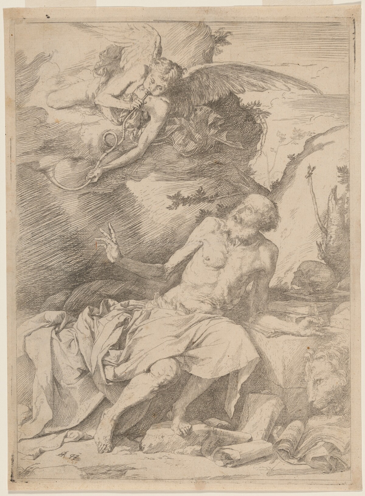 Saint Jerome Hearing the Trumpet of the Last Judgement by Jusepe de Ribera
