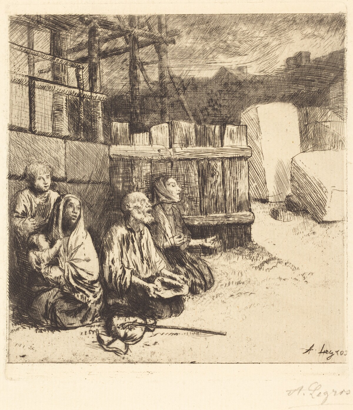English Beggars (Les mendiants anglais) by Alphonse Legros