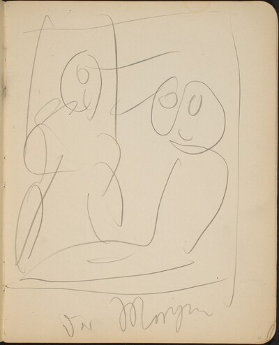 Zweifigurige Kompositionsskizze mit Bezeichnung (Sketch with Two Figures) [p. 15]