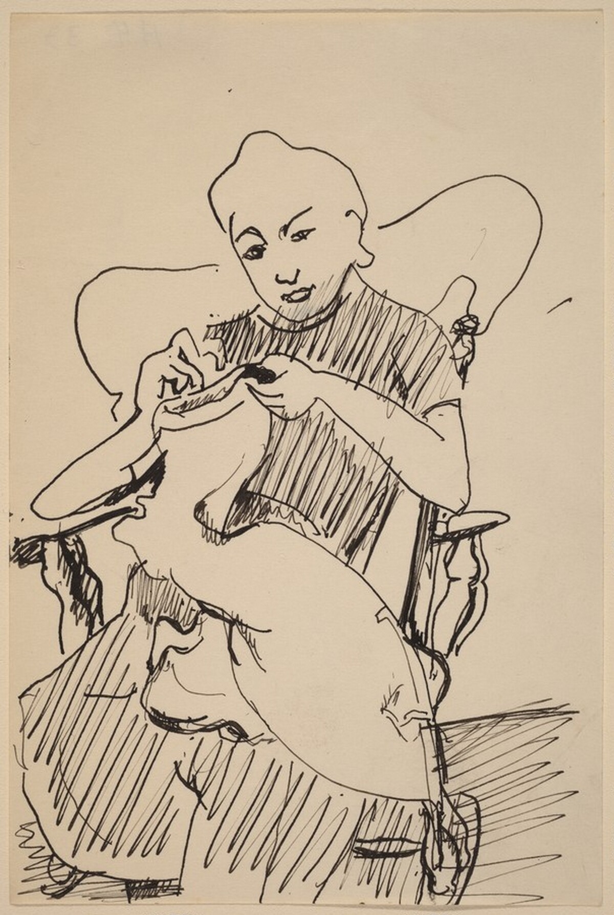 Woman Seated in a Rocker, Sewing by Mark Rothko