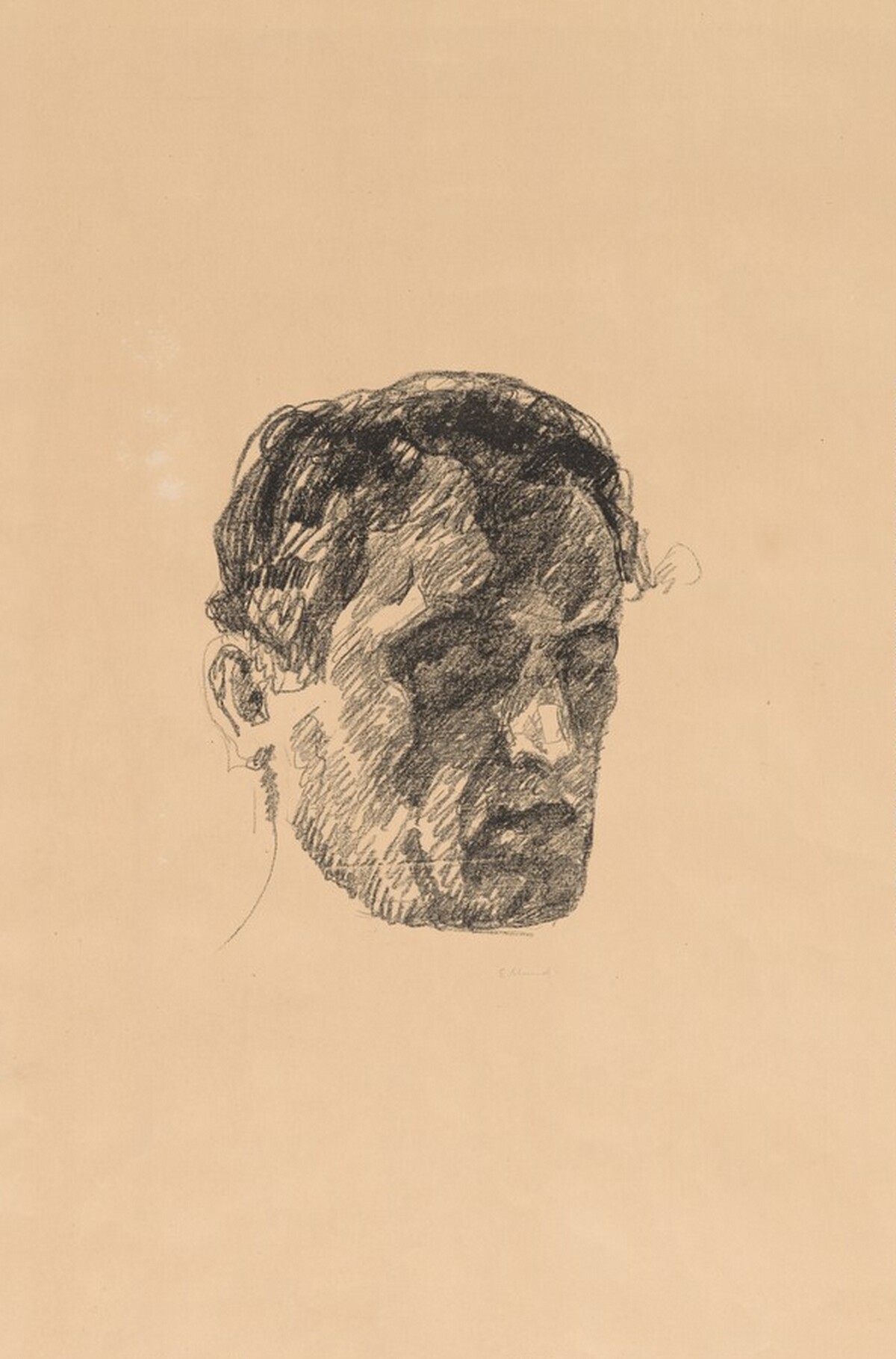 Self-portrait (Face in Shadow) by Edvard Munch