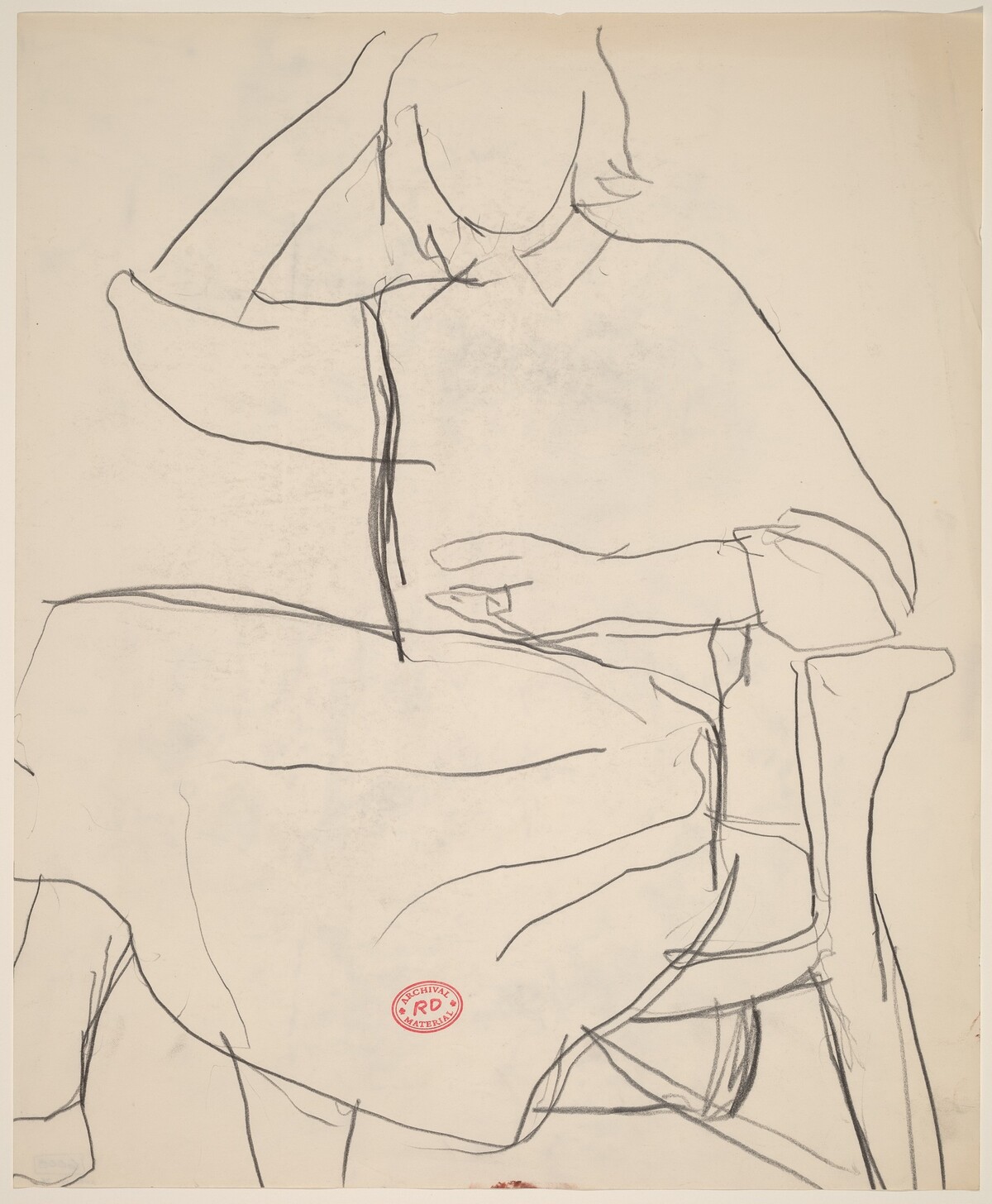 Untitled [seated woman with her right hand on her head] by Richard Diebenkorn