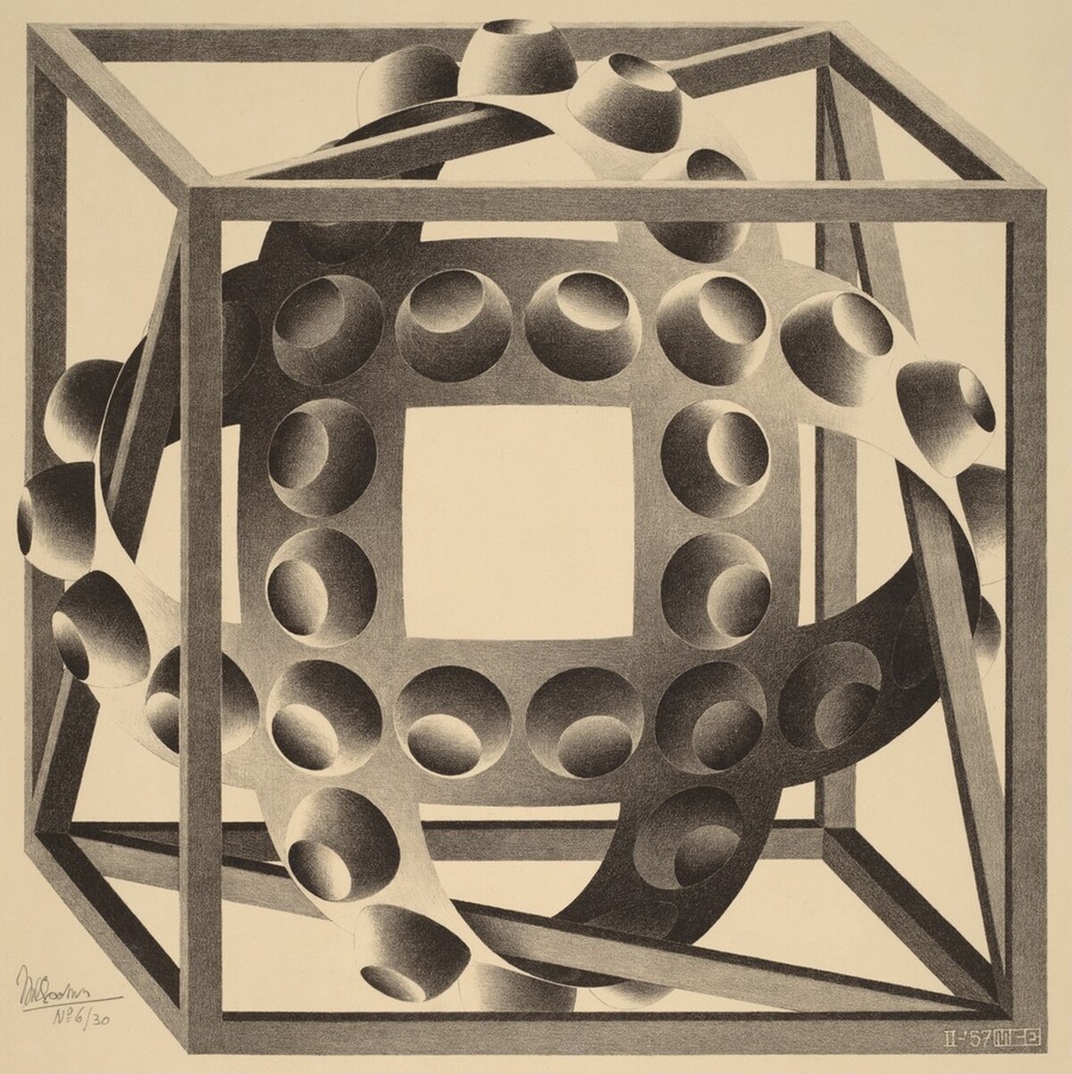 Cube with Ribbons by M.C. Escher